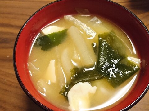 干し甘エビの出汁でお味噌汁